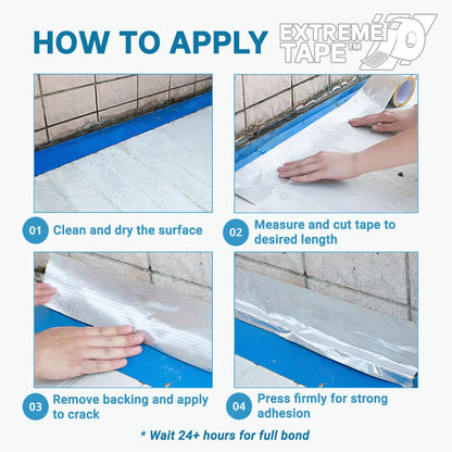 Step-by-step guide on how to apply Extreme Tape with visual instructions.