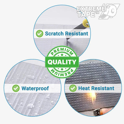 Promotional graphic of Extreme Tape with features like scratch resistance, premium quality, waterproofness, and heat resistance.